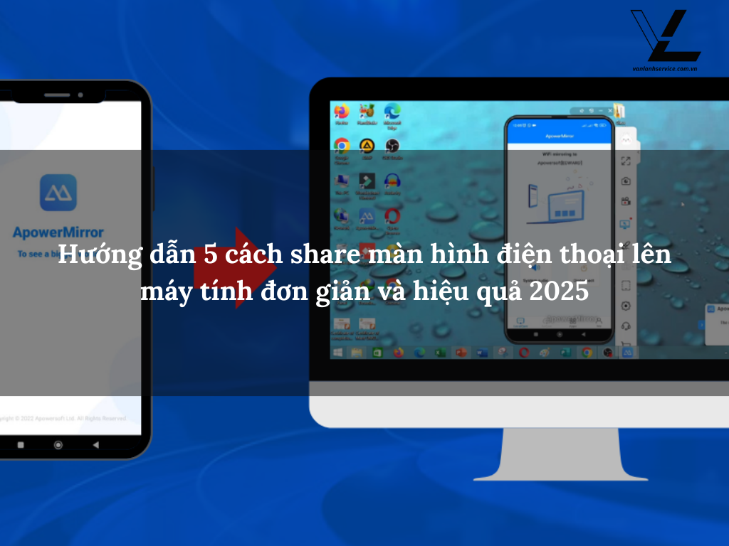 share màn hình điện thoại lên máy tính
