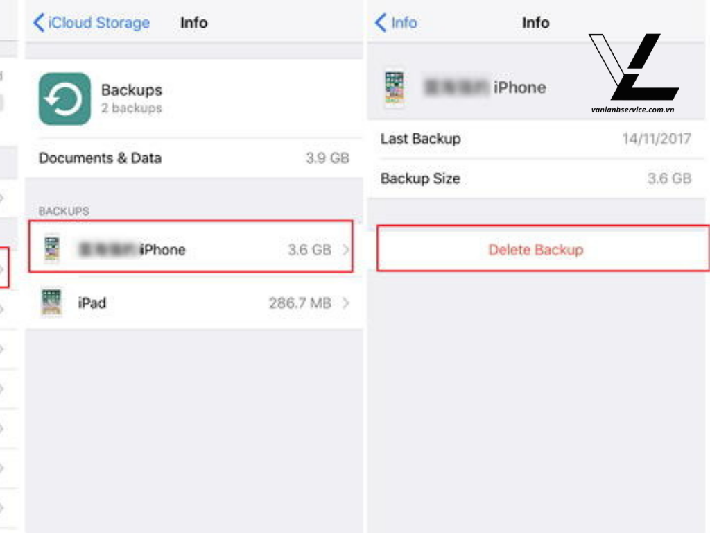 cách xoá bớt dung lượng icloud