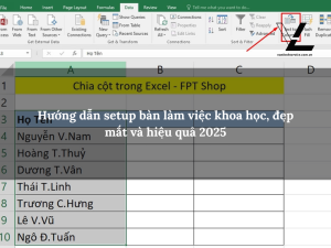 cách chia cột trong excel